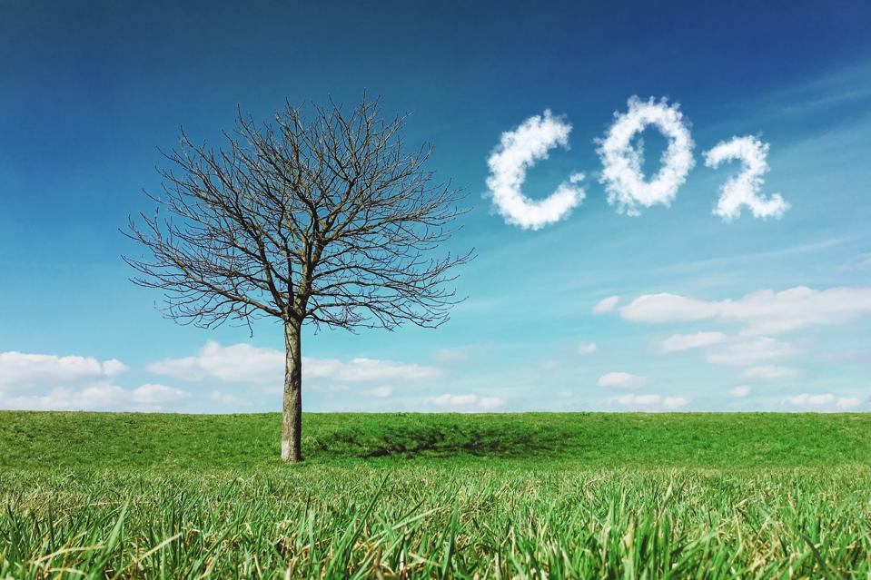 Carbon dioxide emissions control and pollution concept.