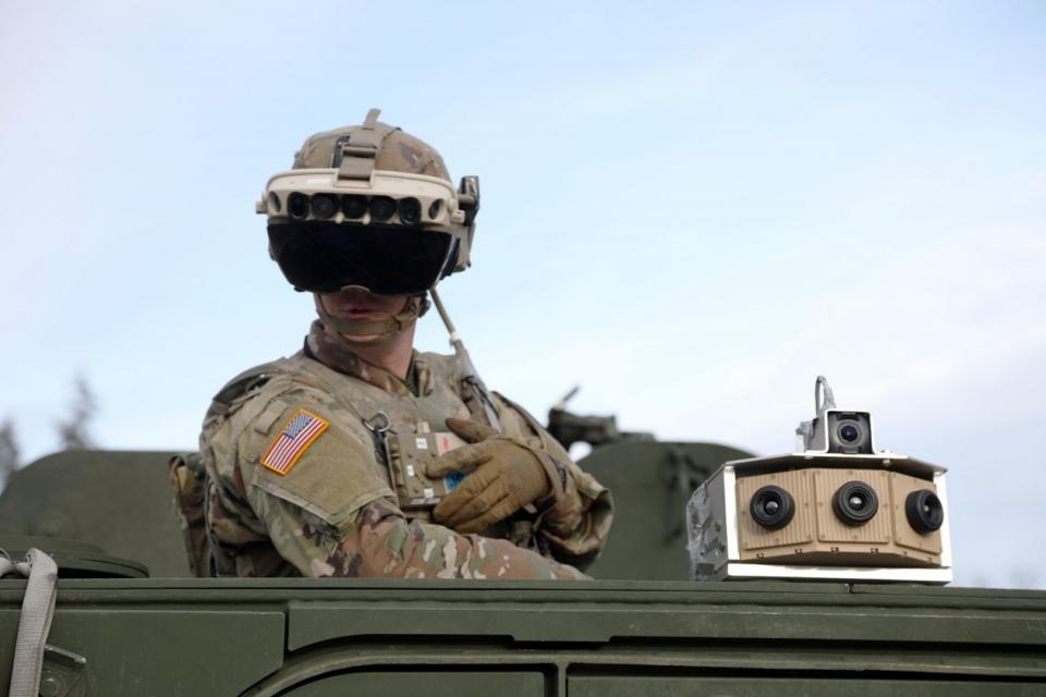 Photo of Microsoft's Hololens in action.