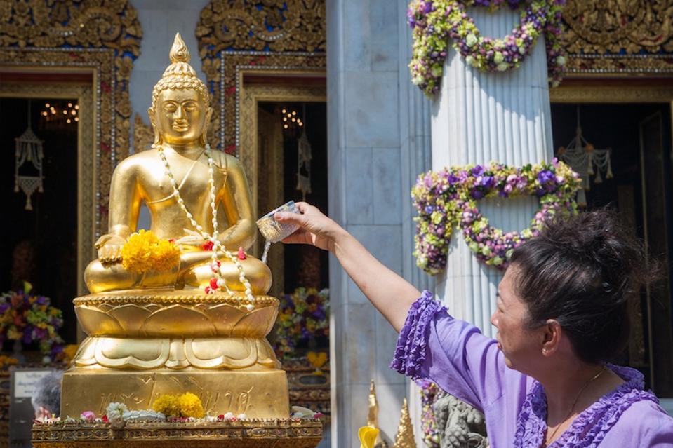 Songkran, Thailand's New Year, takes place mostly in mid-April.