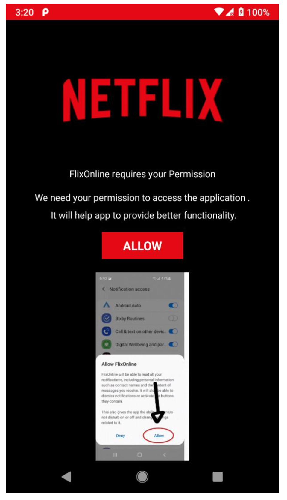 Deceptive Notification Access Permission