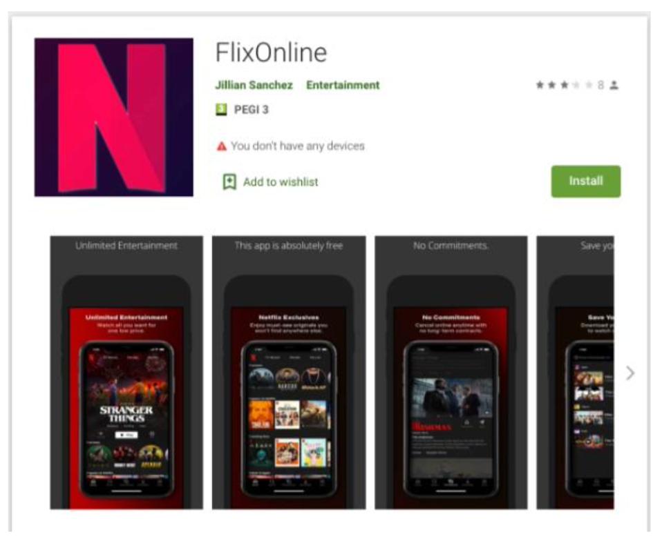 FlixOnline Malware on Google Play Store
