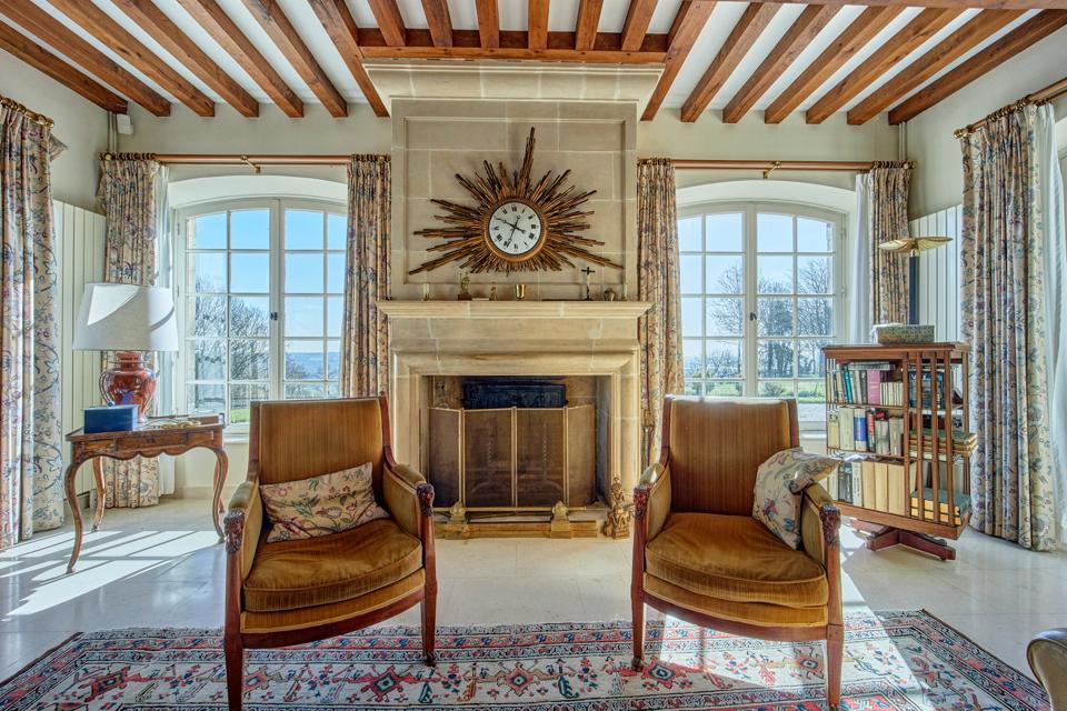 living room in a french farmhouse cabourg normandy