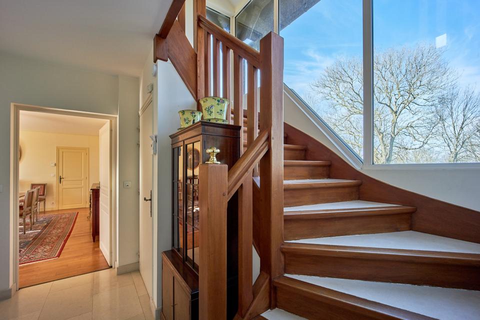 staircase inside french farmhouse in normandy