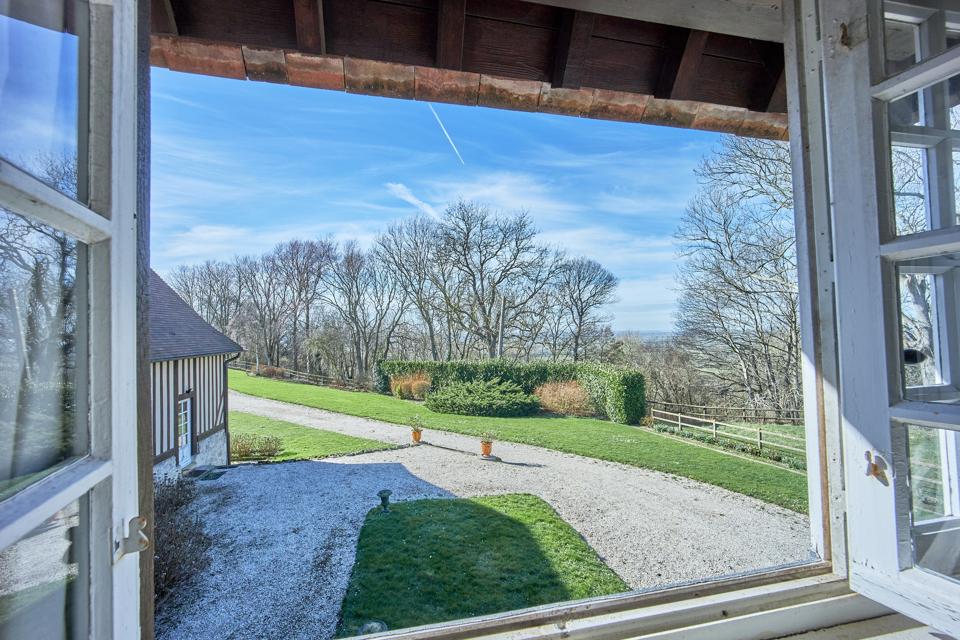 views from cabourg farmhouse near english channel in normandy