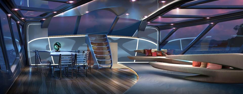 The groundbreaking interior of the radical new EXO sailing superyacht concept