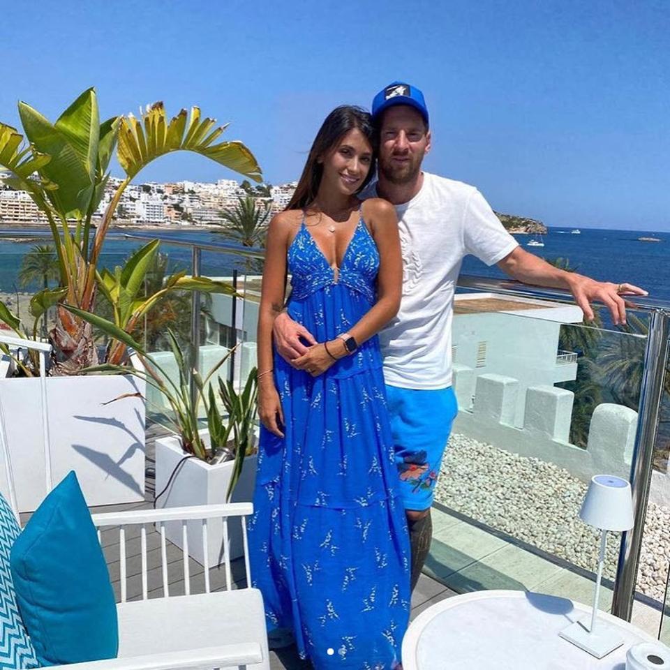 Lionel Messi and his wife Antonela Roccuzzo at his MiM Hotel in Sitges
