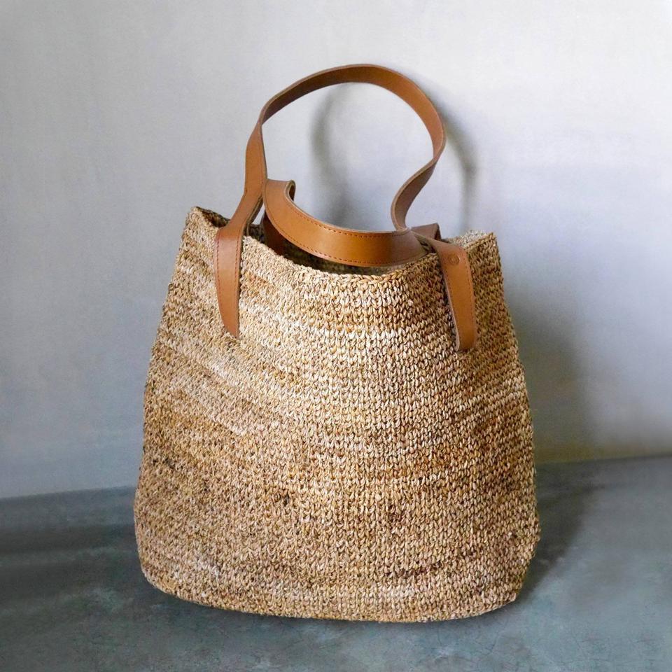 Banana Fiber Woven Market Tote by URBAN KISSED