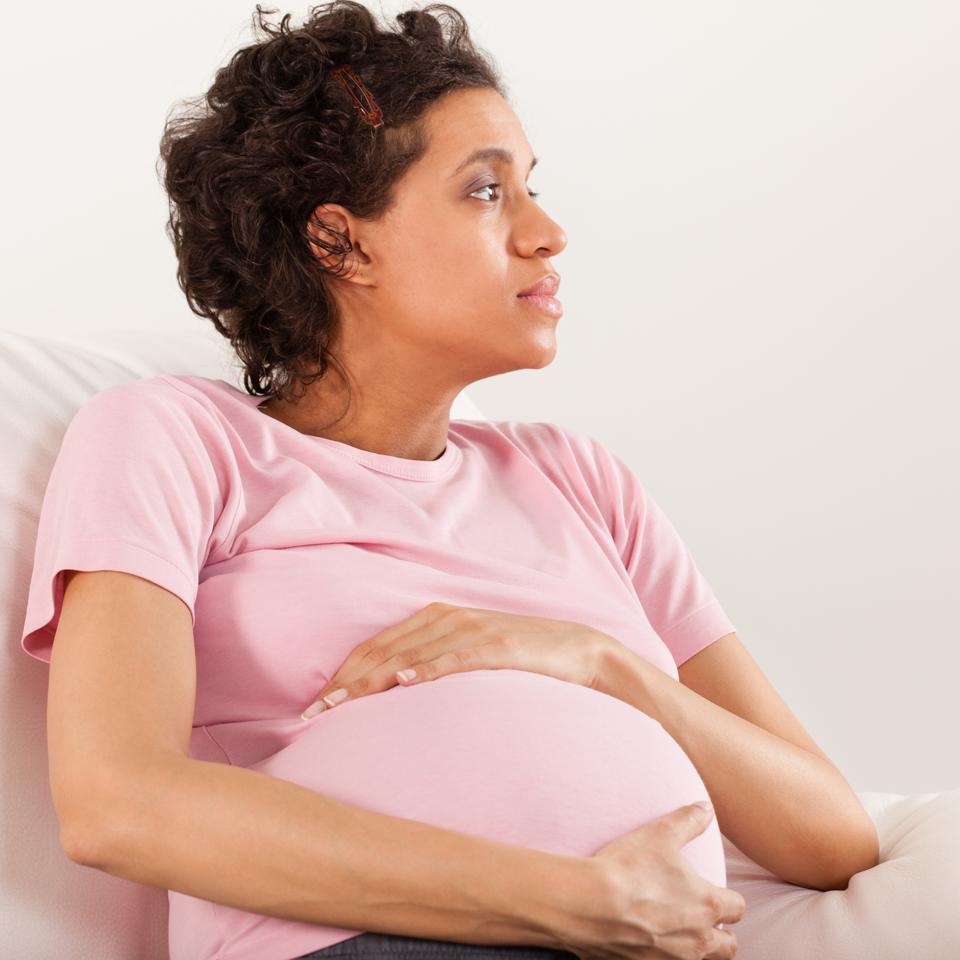 Worried pregnant woman