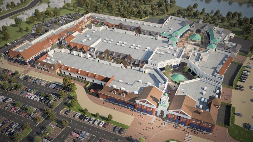 McArthurGlen’s CEO On First U.K. Outlet In 20 Years, The Pandemic, And French Expansion 7 Overhead view of McArthurGlen outlet in West Midland, U.K.