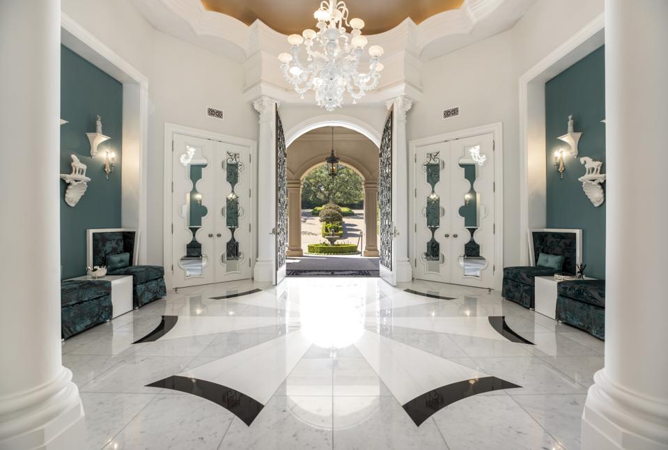 vaulted entry montecito luxury home sycamore canyon road