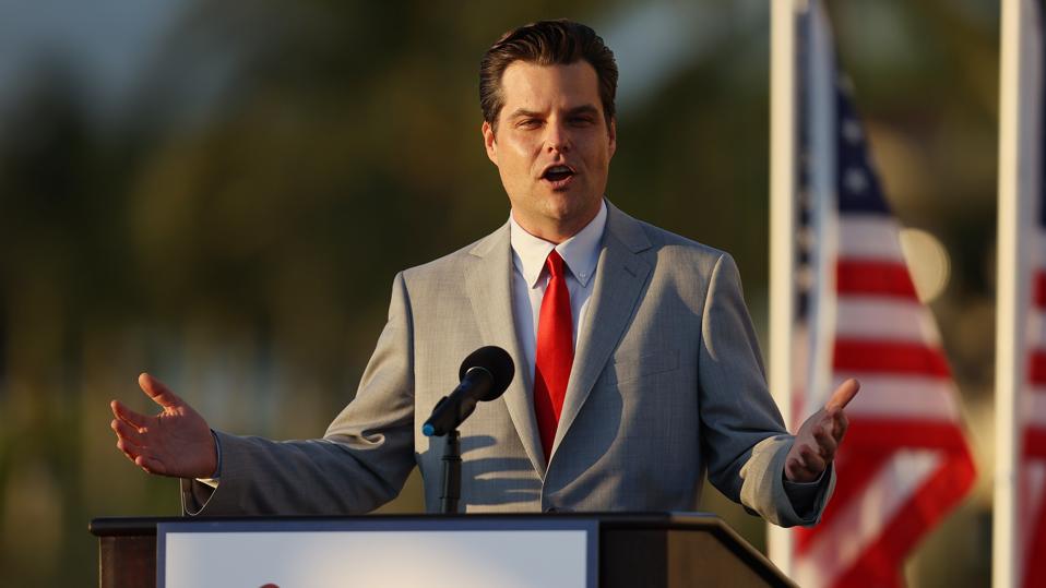 Embroiled Congressman Matt Gaetz Speaks At Women For America First Event In Florida