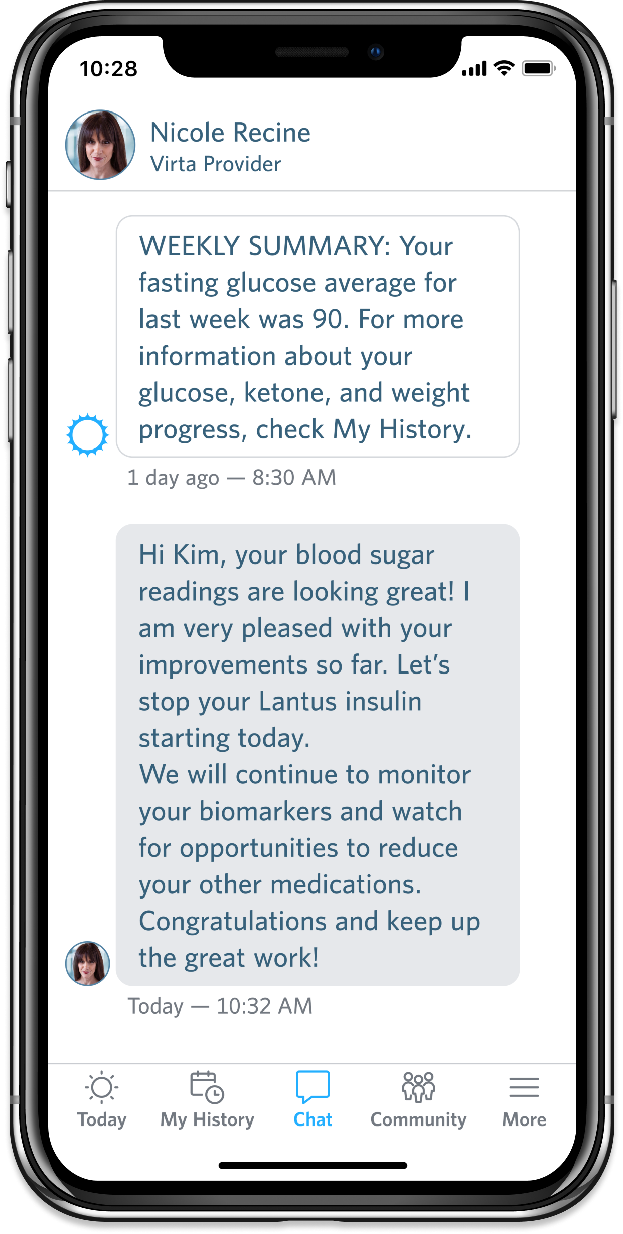 Virta Health's app.