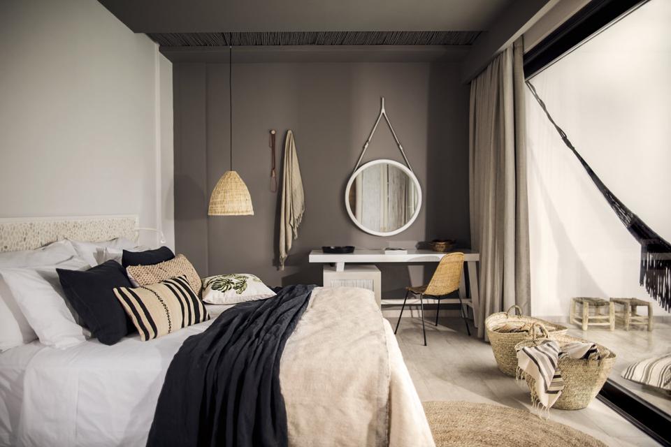The rooms at Casa Cook Rhodes hotel in Greece have a bohemian chic style