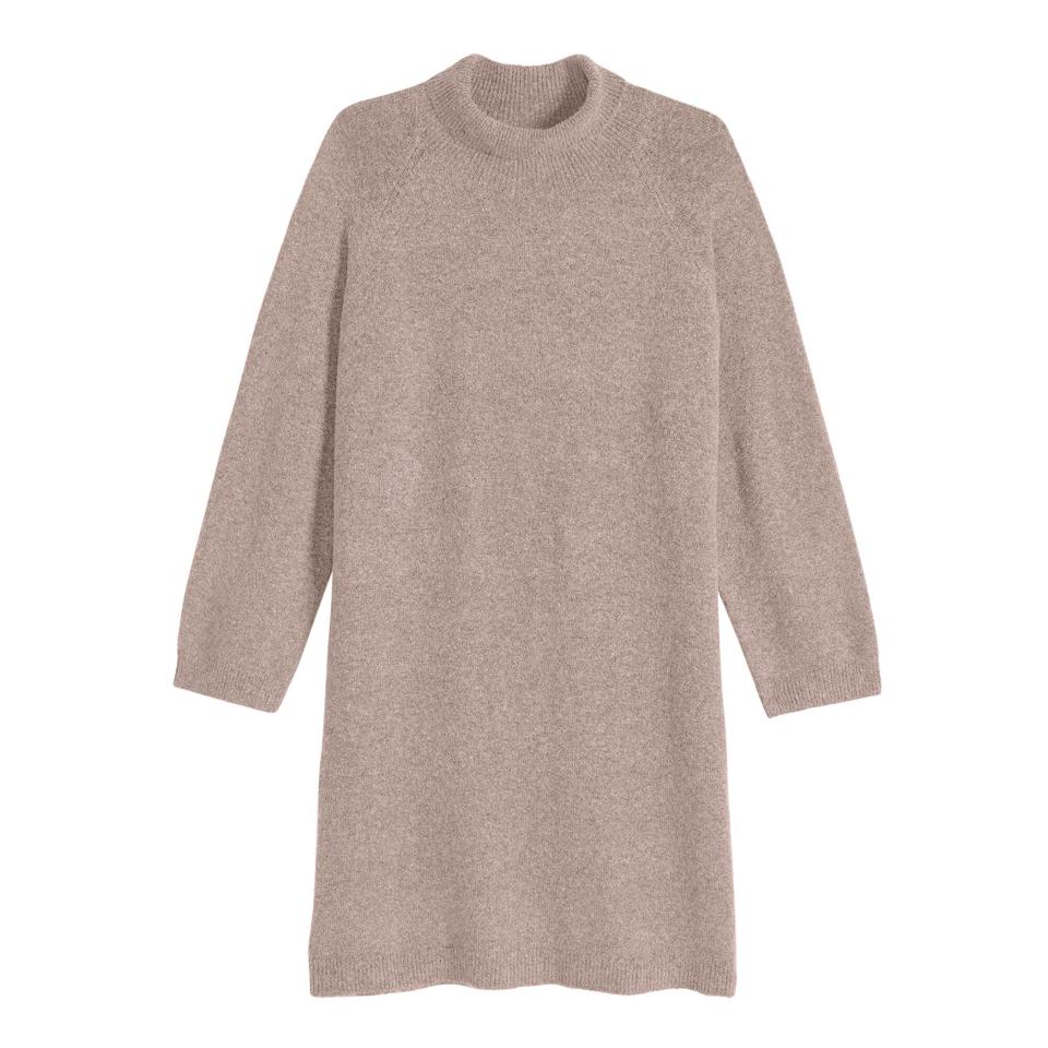 World Market Ribbed Knit Funnel Neck Sweater Dress stylish dress