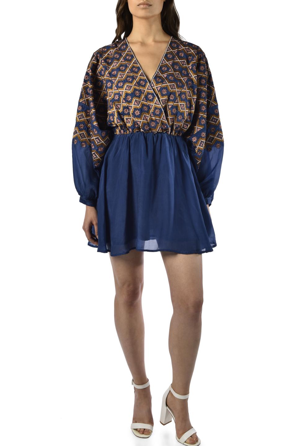 Ollari Marilyn Dress blue leopard