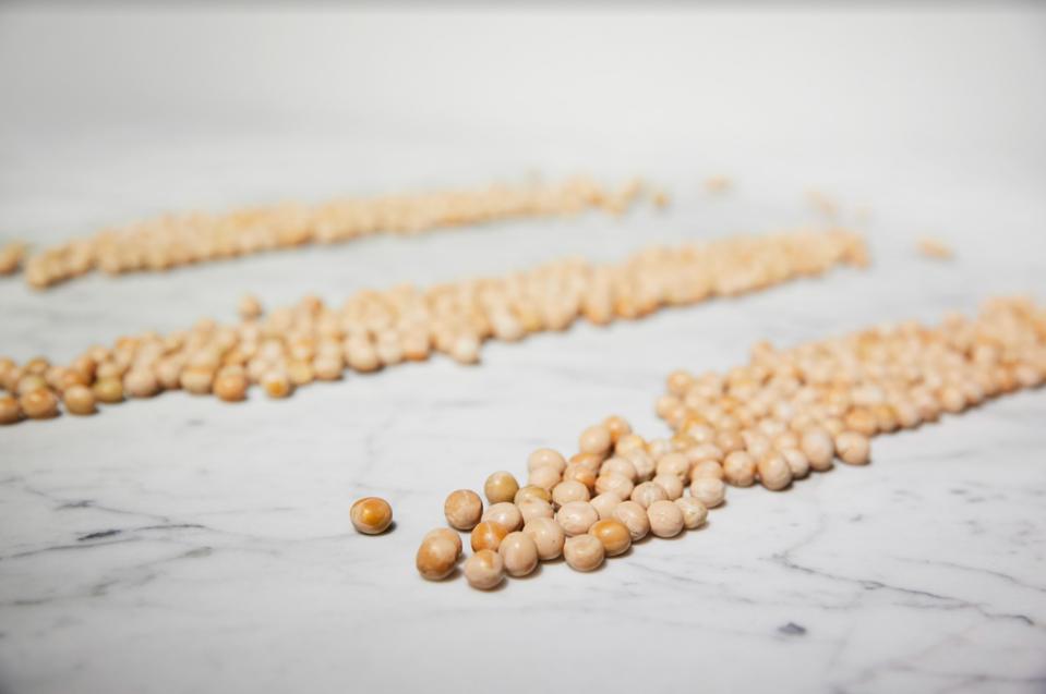 Yellow split peas, used as soup in Sweden since at least the 13th century but now by Sproud in dairy-free milk