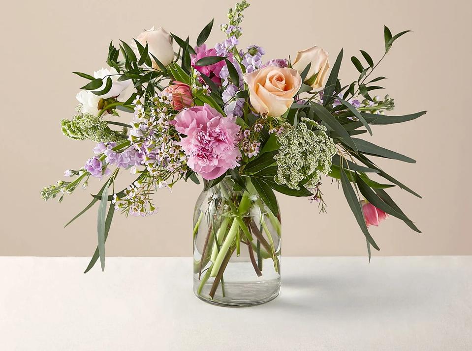 Mother's Day flower deals: Mom's the Word Mixed Peony Bouquet + Vase