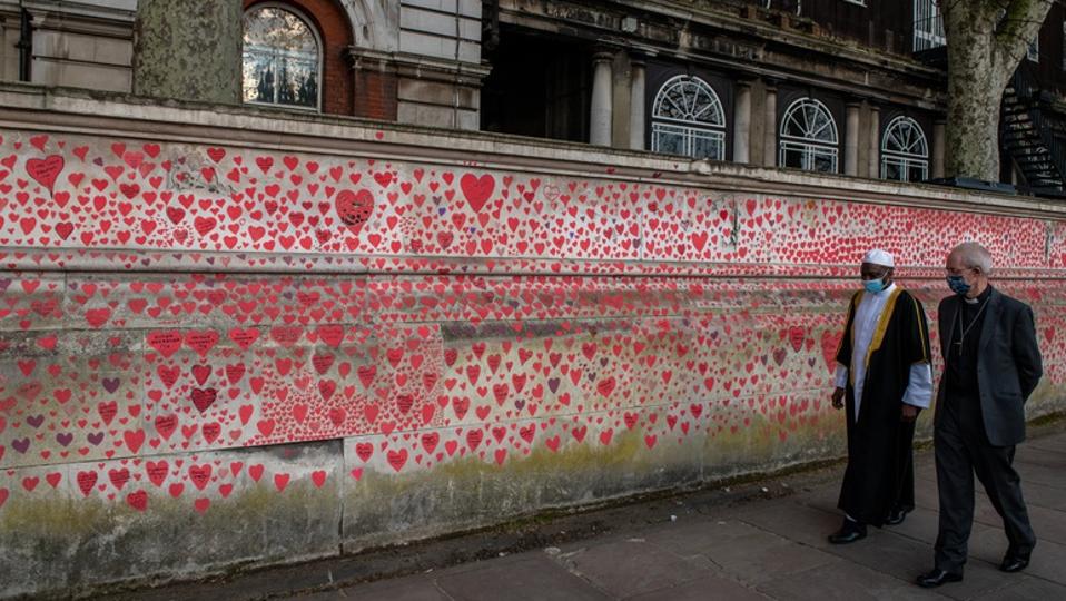 Archbishop Of Canterbury Visits The Covid Memorial Wall