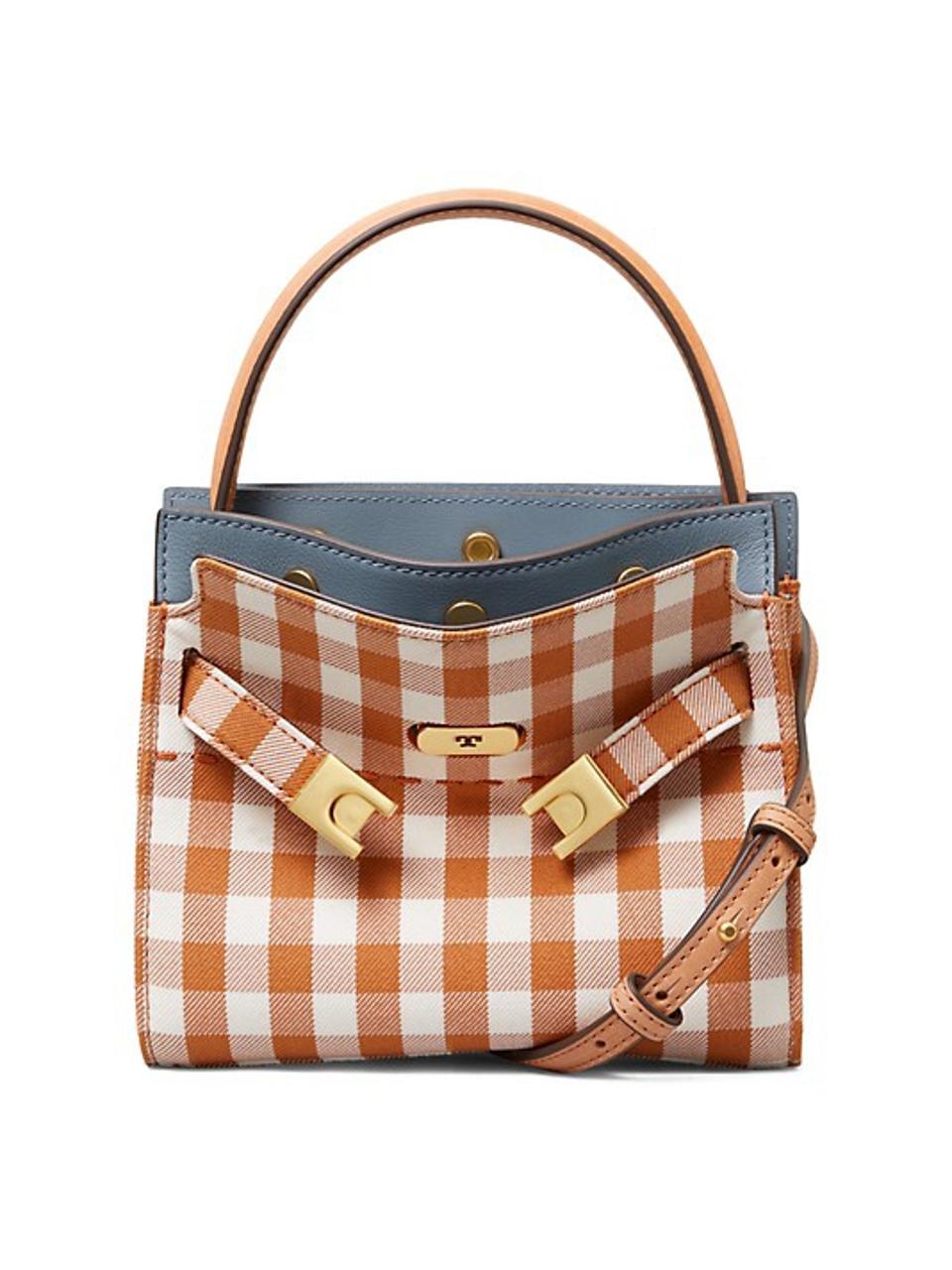 Tory Burch Petite Lee Radziwill Gingham Canvas Satchel