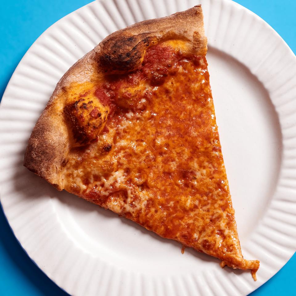 Homemade cheese pizza by Joe Rosenthal