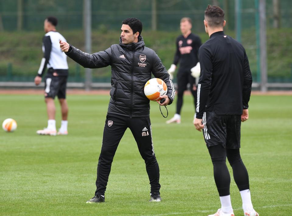 Sesión de entrenamiento del Arsenal