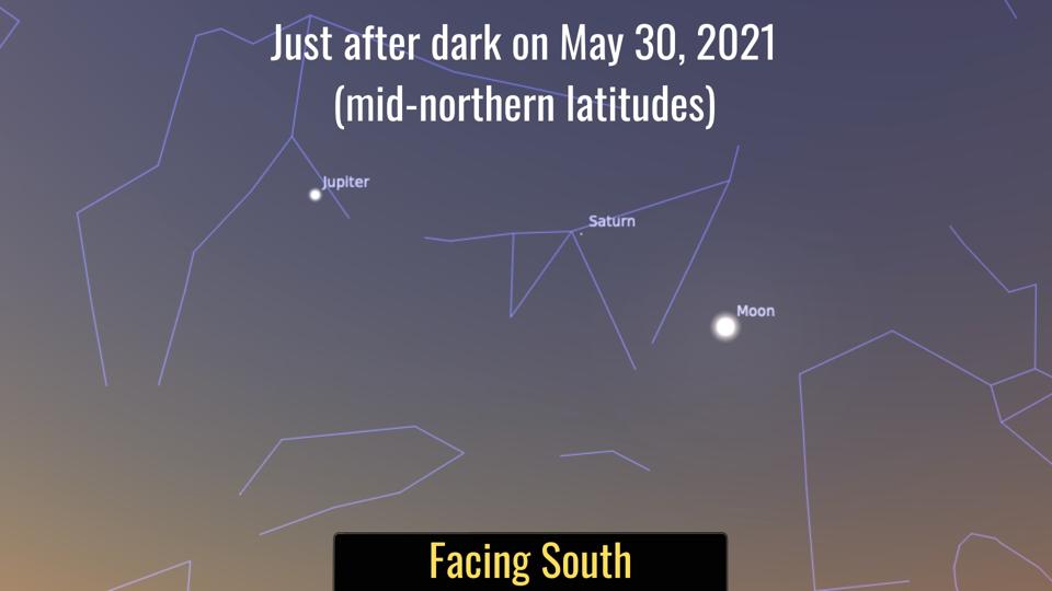 Sunday, May 30, 2001: Moon and Saturn in a close conjunction