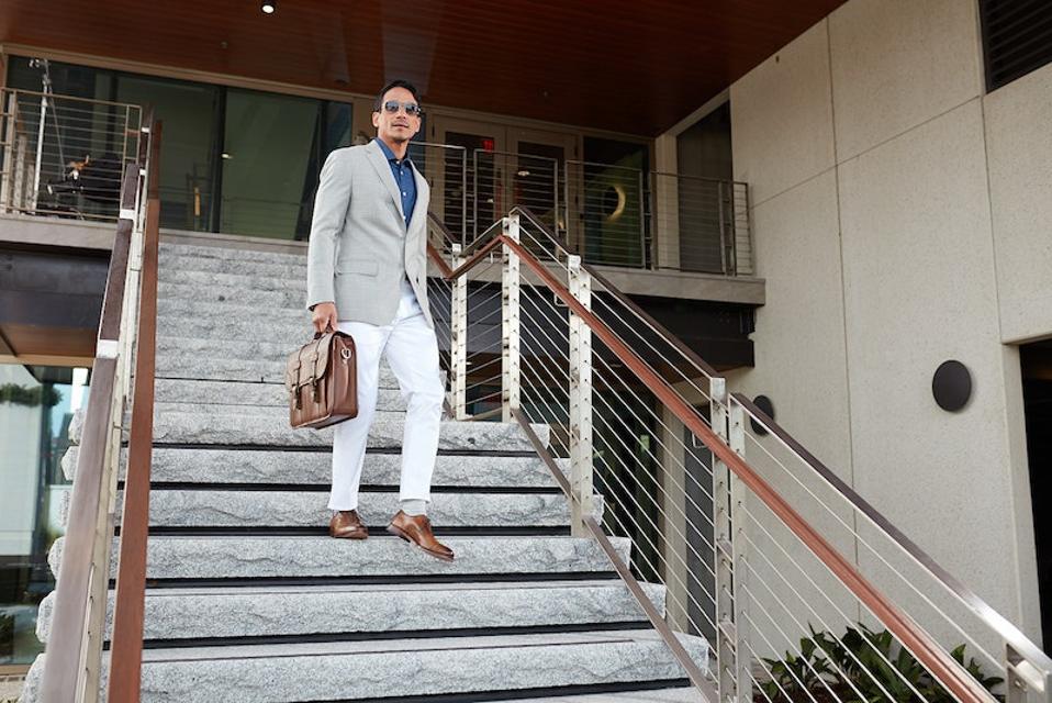 Allen Edmonds’ premium leather lace-up oxford dress shoe in Mahogany