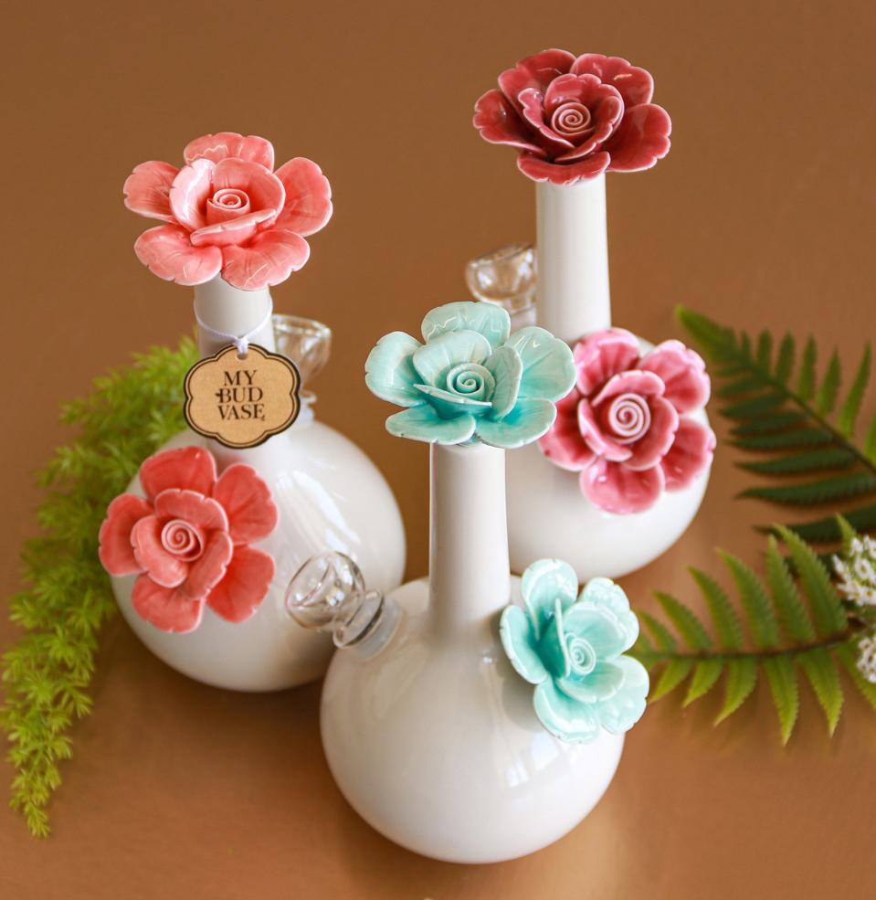 The rosette collection of discreet and pretty bongs from My Bud Vase.