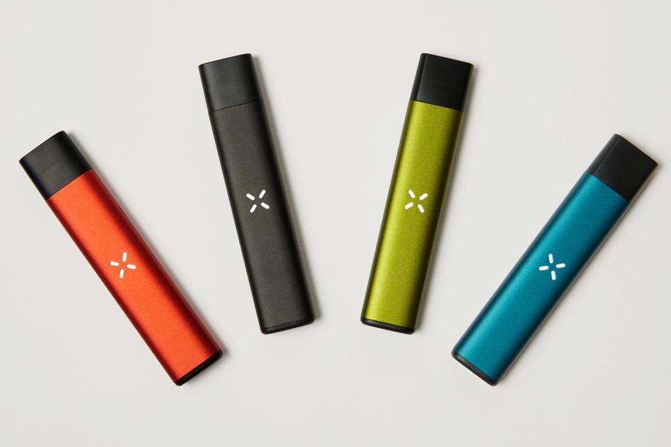 Four PAX Era Life vaporizers in different colors arranged in an arc pattern against a white background.