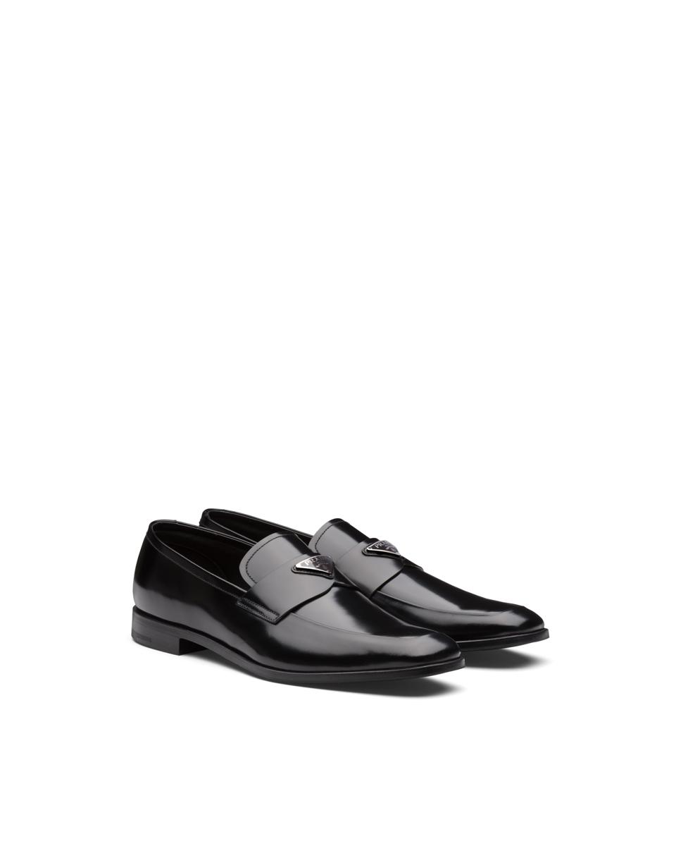 Brushed Leather Loafers 