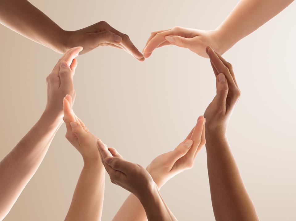 The concept of unity, cooperation, teamwork and charity.