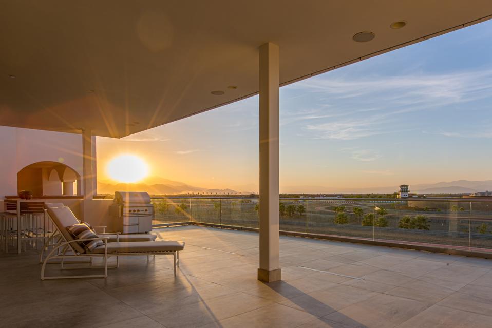 Balcon de la villa au Thermal Club. Thermal, Californie