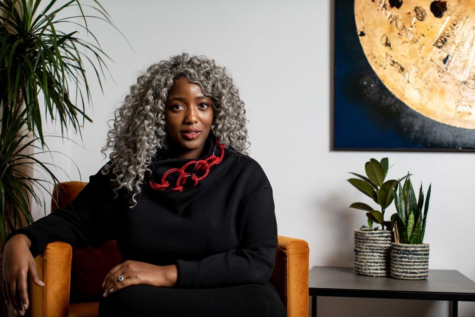 Anne-Marie Imafidon sitting.