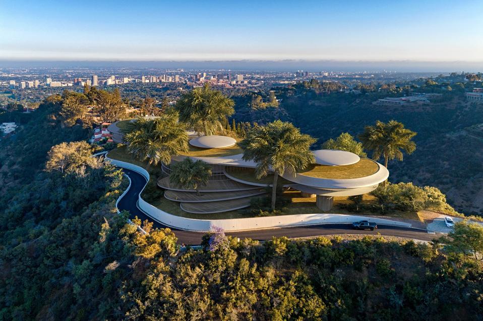 hilltop futuristic enchanted hill paul allen concept rendering russian architect nerovnya