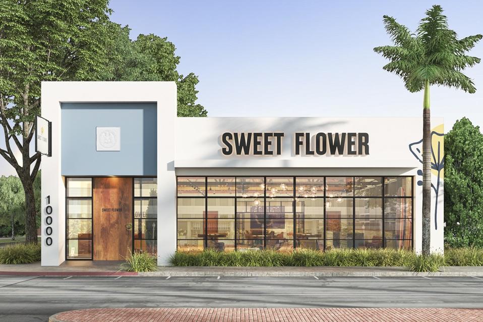 Sweet Flower's dispensary storefront in Culver City, Calif.