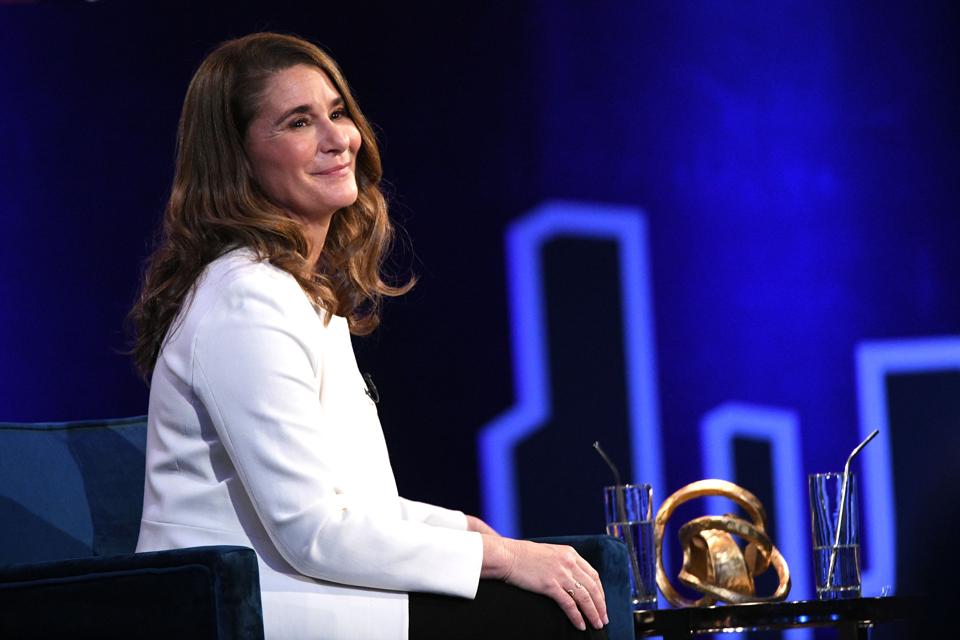 Melinda Gates habla en el escenario en SuperSoul Conversations de Oprah en PlayStation Theatre el 5 de febrero en la ciudad de Nueva York.