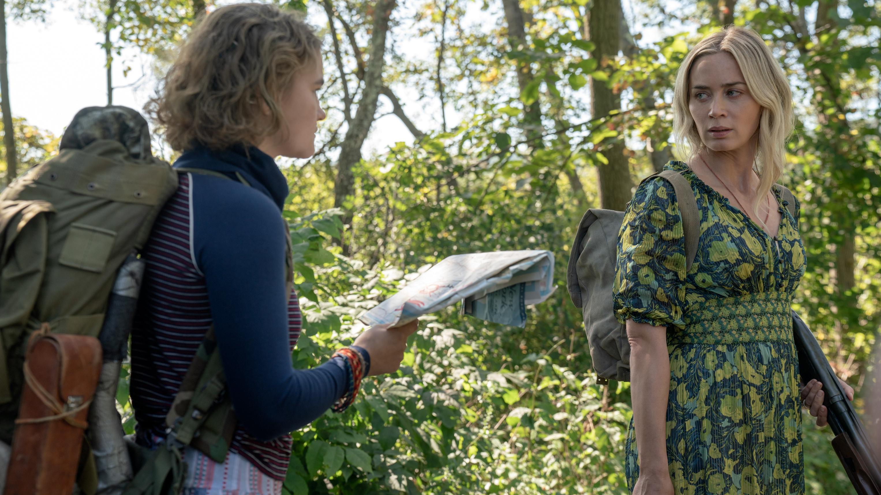 Regan (Millicent Simmonds), left, and Evelyn (Emily Blunt) brave the unknown in ″A Quiet Place Part II.”
