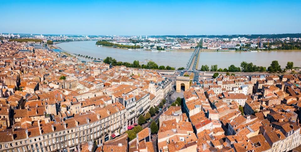 Bordeaux aerial panoramic view, France
