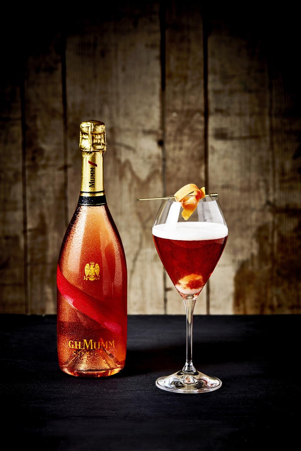 G.H. Mumm Grand Cordon rosé wine makes a great cocktail.