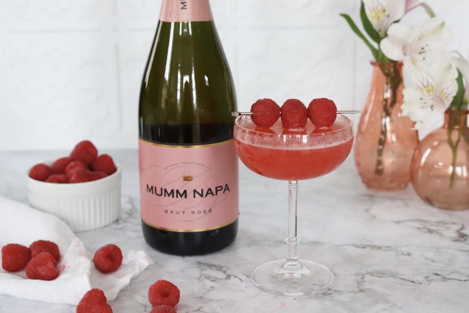 Mumm Napa Brut rosé stars in a raspberry cocktail.