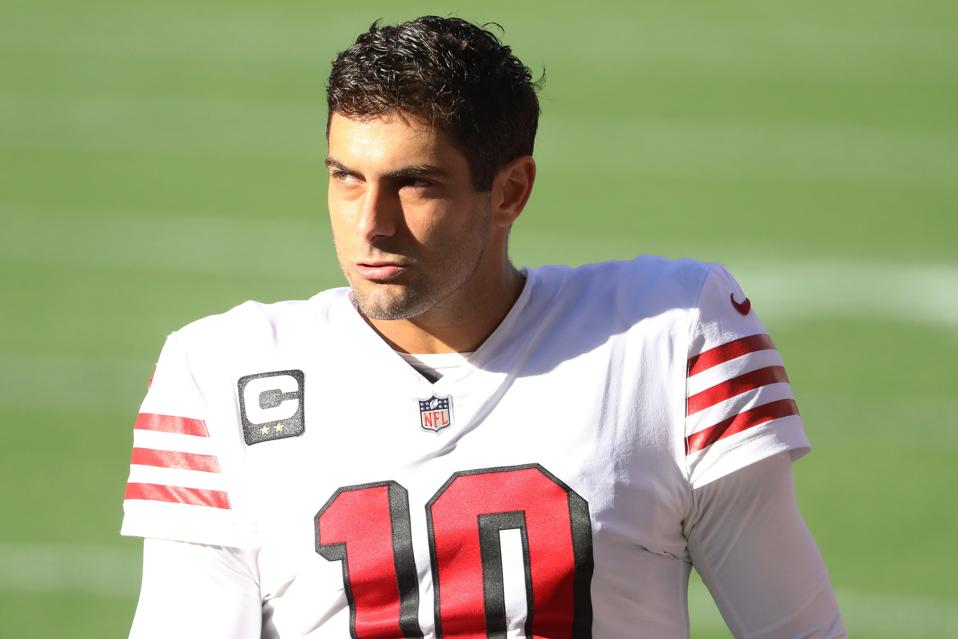 San Francisco 49ers QB Jimmy Garoppolo against the Seattle Seahawks.