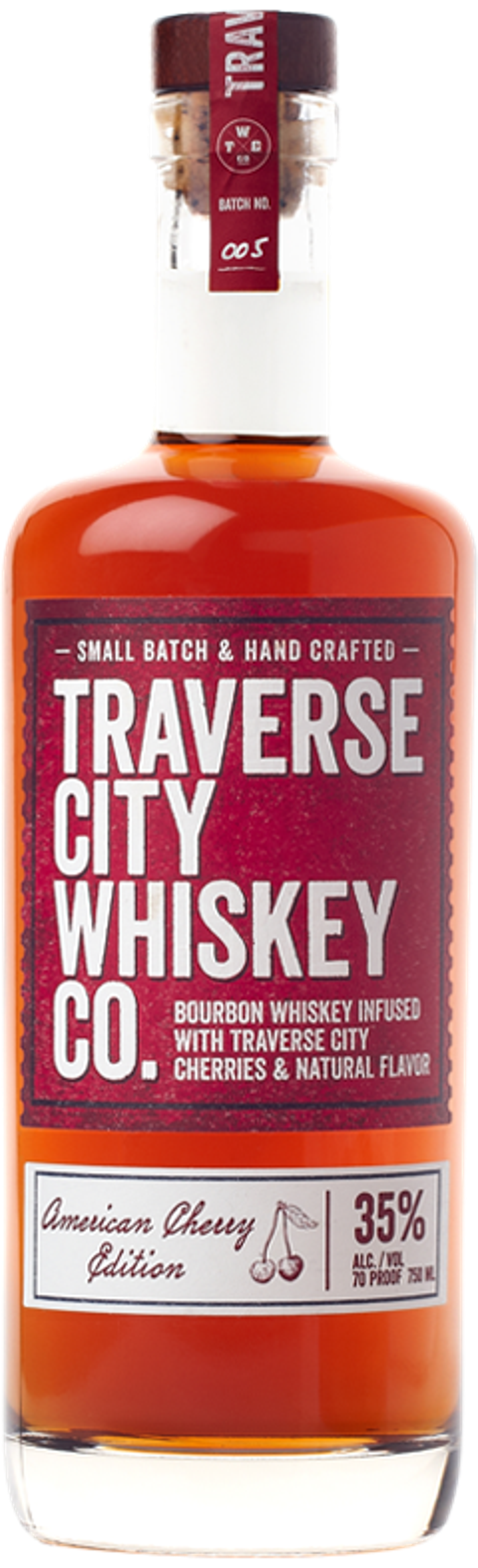 A bottle of American Cherry Edition bourbon.