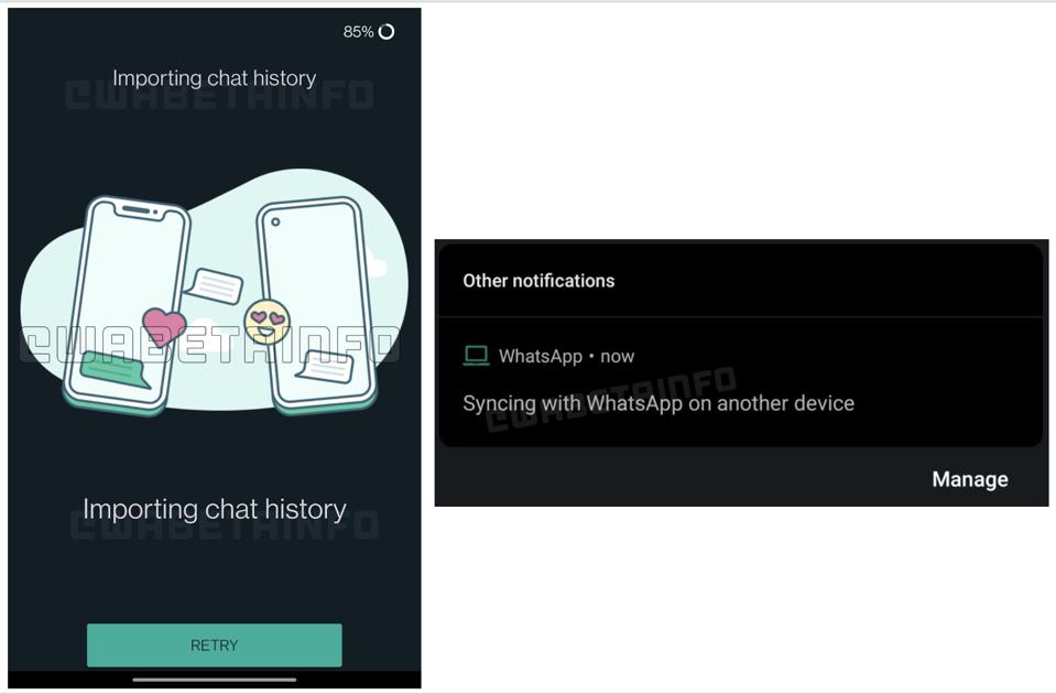 WhatsApp chat migration and sync.