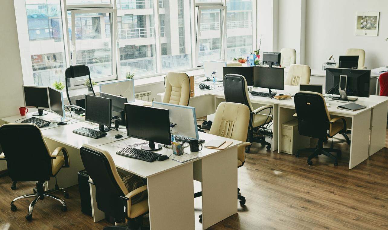 Nobody in modern office