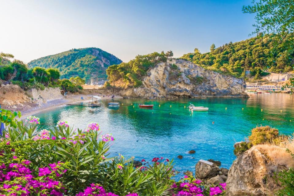 a cove in the island of Corfu in Greece