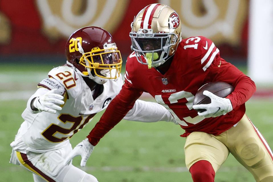 San Francisco 49ers WR Richie James against Washington Football Team.