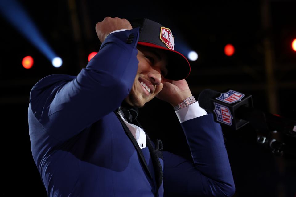 San Francisco 49ers QB Trey Lance during 2021 NFL Draft.