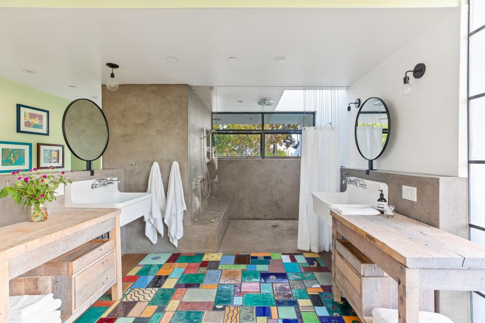 shower todd piccus invader house artistic tiles venice beach 813 palms