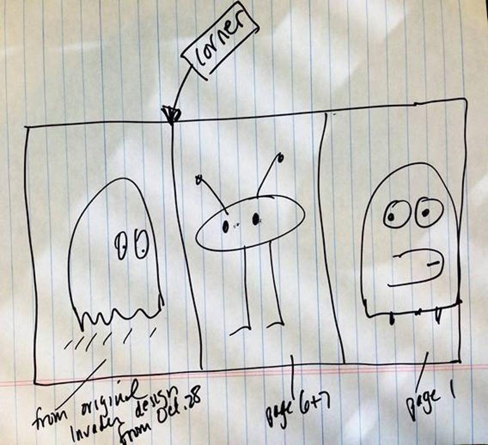 invader art hand drawn schematic draft todd piccus venice beach