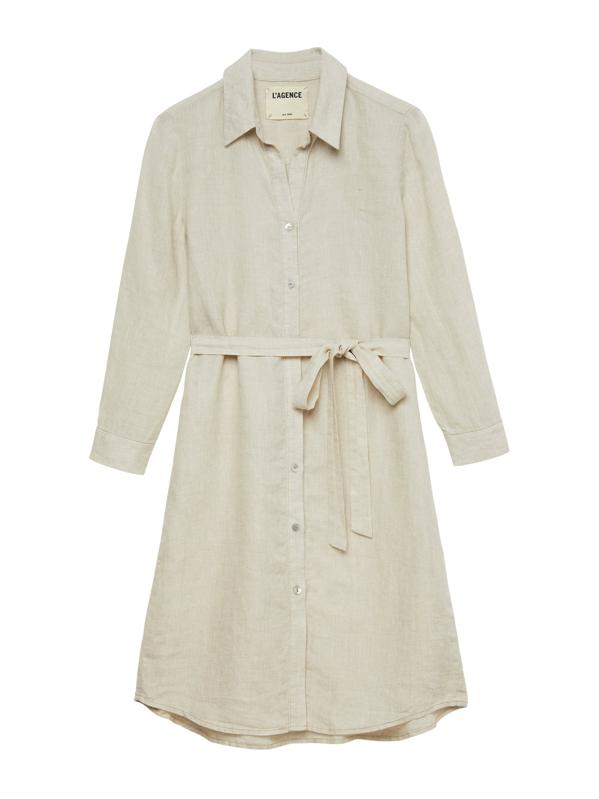 Bella Linen Shirt Dress by L’Agence: 